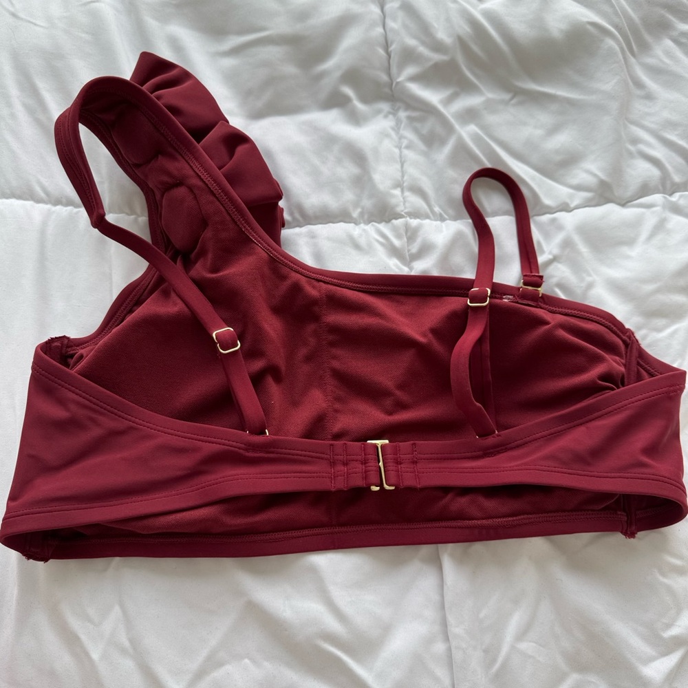 Shade & Shore One Shoulder Floret Detail Swimsuit, High Waist XL Top & Bottom - Picture 3 of 5